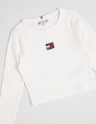 Tommy Hilfiger Рипсена блуза Heritage с лого Слонова кост