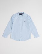 Tommy Hilfiger Риза от памук с малко лого Светлосин