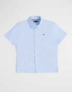 Tommy Hilfiger Риза с къси ръкави и лого Пастелносин