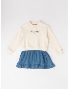 Tommy Hilfiger Рокля с дизайн 2в1 - Слонова кост/Син