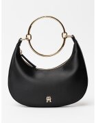 Tommy Hilfiger Сатинирана чанта с кръгла метална дръжка - Черен