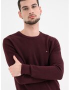 Tommy Hilfiger Семпъл пуловер с овално деколте - Тъмновиолетов