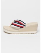 Tommy Hilfiger Скосени чехли - Светло бежово/Тъмносин
