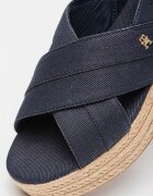 Tommy Hilfiger Скосени сандали с отворена пета Тъмносин