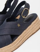 Tommy Hilfiger Скосени сандали с отворена пета Тъмносин