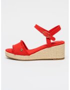 Tommy Hilfiger Скосени текстилни сандали тип еспадрили с ресни - Златист/Черен