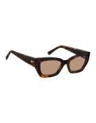 Tommy Hilfiger Слънчеви очила Cat-Eye с плътни стъкла - Черен/Мандарина