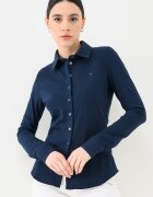 Tommy Hilfiger Слим риза от пике с лого Тъмносин