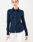 Tommy Hilfiger Слим риза от пике с лого Тъмносин