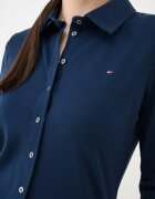 Tommy Hilfiger Слим риза от пике с лого Тъмносин