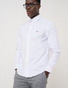 Tommy Hilfiger Слим риза с лого Бял