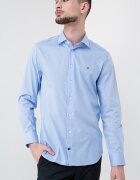 Tommy Hilfiger Слим риза с памук Светлосин
