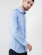 Tommy Hilfiger Слим риза с памук Светлосин