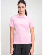 Tommy Hilfiger Слим тениска с яка и лого - Розово
