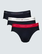 Tommy Hilfiger Слипове с лого 3 чифта Бял/Ултрамарин синьо/Аленочервен