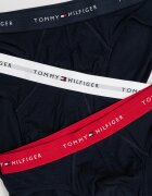 Tommy Hilfiger Слипове с лого 3 чифта Бял/Ултрамарин синьо/Аленочервен