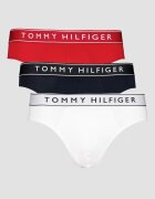 Tommy Hilfiger Слипове с памук с лого на талията - 3 чифта Червен/Студен бял/Тъмносин