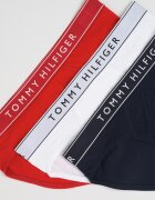 Tommy Hilfiger Слипове с памук с лого на талията - 3 чифта Червен/Студен бял/Тъмносин