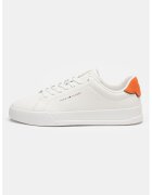 Tommy Hilfiger Кожени спортни обувки Court със синтетика - Мандарина/Бял