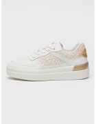 Tommy Hilfiger Спортни обувки Lux Court от кожа и еко кожа - Златист/Слонова кост