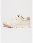 Tommy Hilfiger Спортни обувки от еко кожа с лого - Мръснобял/Розово