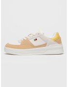 Tommy Hilfiger Спортни обувки с равна платформа и кожа - Бял/Жълт/Бежов