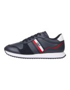 Tommy Hilfiger Спортни обувки с велур и кожа - Червен/Бял/Тъмносин