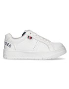 Tommy Hilfiger Спортни обувки за момичета - кецове с нисък профил и връзки с лого - T3X9-33360-1355X336 - Бели