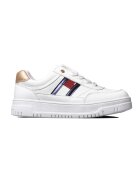 Tommy Hilfiger Спортни обувки за момичета - ниски маратонки с връзки тип „флаг“ - T3A9-32982-1355Y265 - бели