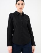 Tommy Hilfiger Стандартна риза с остра яка Черен