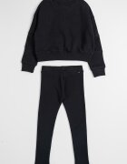Tommy Hilfiger Суитшърт и клин с лого - 2 части Черен