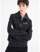 Tommy Hilfiger Суитшърт с къс цип - Черен
