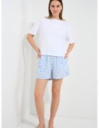 Tommy Hilfiger Свободна пижама с лого - Бял/Син