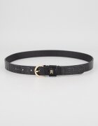 Tommy Hilfiger Тънък кожен колан Черен