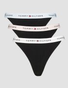 Tommy Hilfiger Танга с лого на талията - 3 чифта Черен