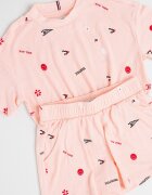 Tommy Hilfiger Тениска с принт и шорти - 2 части Червен/Черен/Пастелнорозов