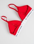 Tommy Hilfiger Триъгълен сутиен с подплънки и лого Керемидено червено