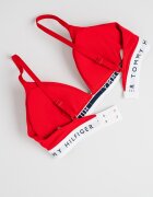 Tommy Hilfiger Триъгълен сутиен с подплънки и лого Керемидено червено