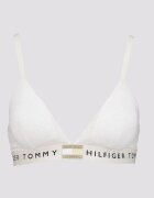 Tommy Hilfiger Триъгълен сутиен с подплънки и лого Слонова кост/Tъмносив