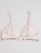 Tommy Hilfiger Триъгълен сутиен с подплънки и лого Слонова кост/Tъмносив