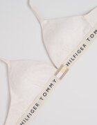 Tommy Hilfiger Триъгълен сутиен с подплънки и лого Слонова кост/Tъмносив