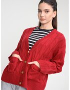 Tommy Hilfiger Вълнена жилетка с плетка осморка - Керемидено червено