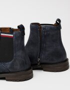 Tommy Hilfiger Велурени боти Chelsea Тъмносин