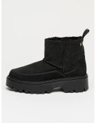 Tommy Hilfiger Велурени ботуши Real Shearling с лесно обуване - Черен