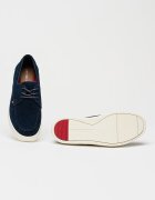 Tommy Hilfiger Велурени кежуъл обувки с лого Мръснобял/Тъмносин
