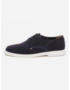 Tommy Hilfiger Велурени обувки Derby - Мръснобял/Тъмносин