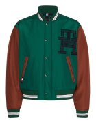 Tommy Hilfiger Яке College с дизайн с цветен блок - Зелен/Тъмночервен