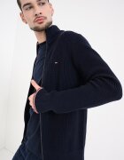 Tommy Hilfiger Жилетка с цип и паднали ръкави Ултрамарин синьо