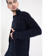 Tommy Hilfiger Жилетка с цип и паднали ръкави - Ултрамарин синьо