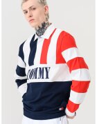 Tommy Jeans Блуза с яка и лого - Червен/Бял/Тъмносин